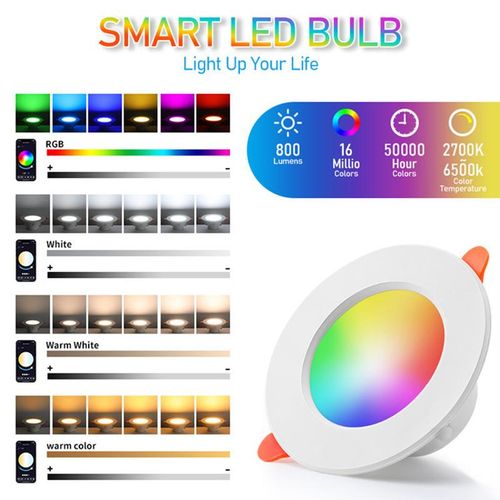Led Downlight Spot Recessed Smart Dimmable Ceiling 10w/15w Plafond Rgb Color Changing Bulb Track Lamp