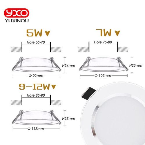 5w 7w 9w Waterproof Led Downlight Dimmable Warm White Cold White 3 Color Recessed Led Lamp Spot Ac85-265v