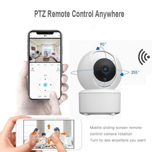 1080P HD Security Camera 3MP WiFi Camera Pan/Tilt Camera with 355°Motion Tracking IR Night Vision 2-Way Audio-uk My