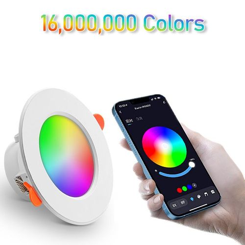 Led Downlight Dimmable Ac85-265v 10w 15w Tuya Intelligent Graffiti Control Voice App Rgb Cw Full Color Spot Ceiling Recessed
