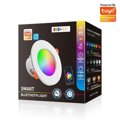 Led Downlight Dimmable Ac85-265v 10w 15w Tuya Intelligent Graffiti Control Voice App Rgb Cw Full Color Spot Ceiling Recessed