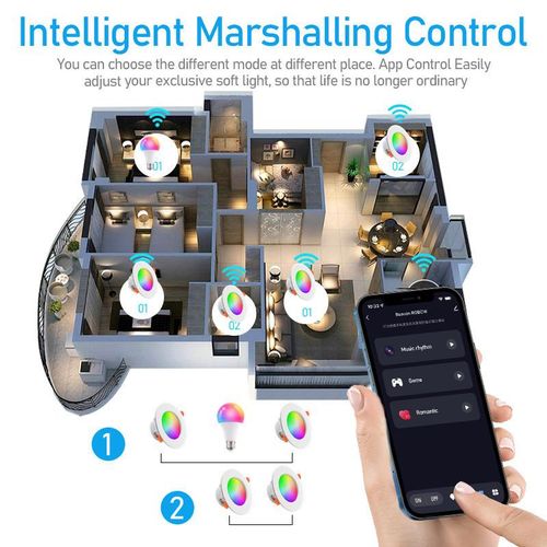 Led Downlight Dimmable Ac85-265v 10w 15w Tuya Intelligent Graffiti Control Voice App Rgb Cw Full Color Spot Ceiling Recessed