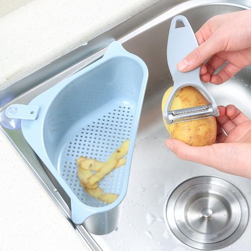 New 2020 Suction Cup Triangular Sink Strainer Drain Shelf Vegetable/fruit/sponge/tool Kitchen Triangular Sink Filter Sink Sieve
