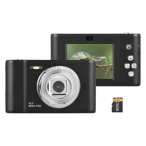1080P Digital Camera Digital Video Camera 50MP Photo Dual Lens 2.4 Inch Screen 8X Digital Zoom Built-in Flash Battery with 32GB TF Card Birthday Festival Gift for Kids Students Teenagers