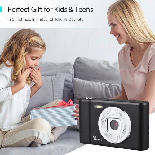 1080P Digital Camera Digital Video Camera 50MP Photo Dual Lens 2.4 Inch Screen 8X Digital Zoom Built-in Flash Battery with 32GB TF Card Birthday Festival Gift for Kids Students Teenagers