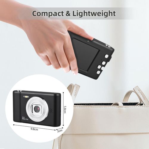1080P Digital Camera Digital Video Camera 50MP Photo Dual Lens 2.4 Inch Screen 8X Digital Zoom Built-in Flash Battery with 32GB TF Card Birthday Festival Gift for Kids Students Teenagers