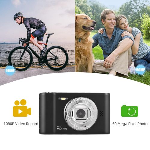 1080P Digital Camera Digital Video Camera 50MP Photo Dual Lens 2.4 Inch Screen 8X Digital Zoom Built-in Flash Battery with 32GB TF Card Birthday Festival Gift for Kids Students Teenagers