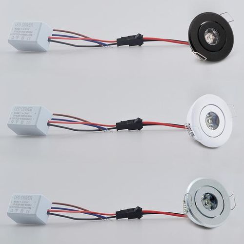 6pc 1w 3w Mini Led Downlight Cabinet Recessed Spot Led Driver Pure Nature Warm White And White Silver Black Body Ac85-265v