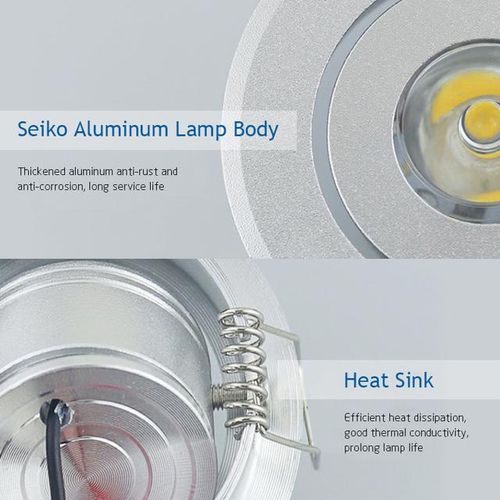 6pc 1w 3w Mini Led Downlight Cabinet Recessed Spot Led Driver Pure Nature Warm White And White Silver Black Body Ac85-265v