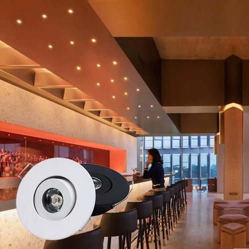 6pc 1w 3w Mini Led Downlight Cabinet Recessed Spot Led Driver Pure Nature Warm White And White Silver Black Body Ac85-265v