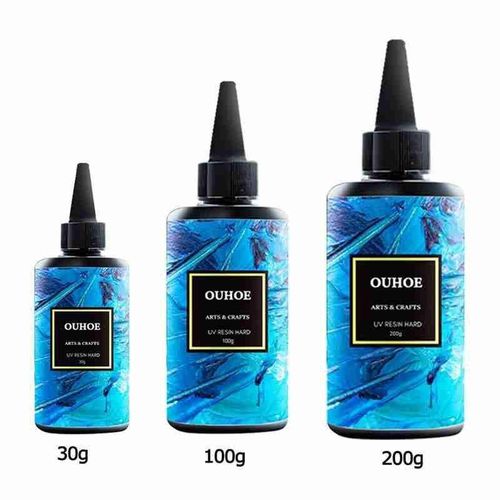 200g/100g/30g Uv Resin Ultraviolet Curing Epoxy Resin Crystal Clear Hard Epoxy Sunlight Activated Resi More