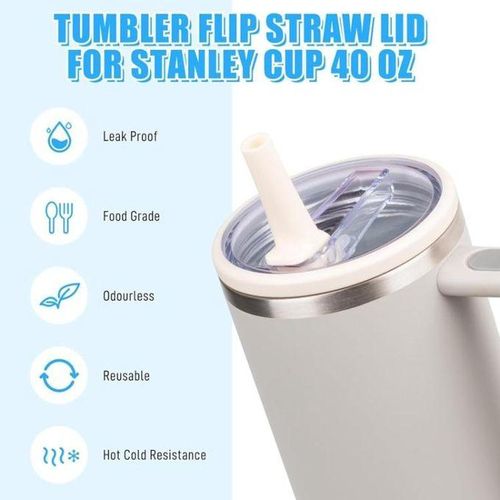 For Stanley 40oz Cup Straw Lid 4pcs /Set Rose Red
