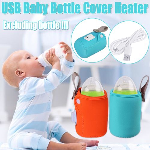 USB Baby Bottle Warmer Infant Feeding Bottle Heated Cover Thermostat Heater Orange