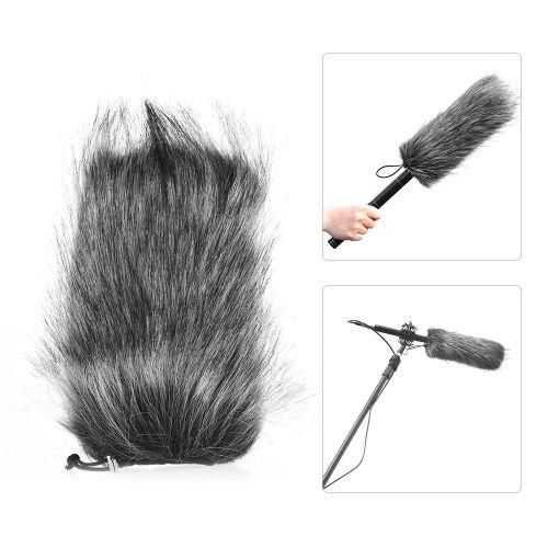 Universal Professional Microphone Furry Windscreen Flexible Mount Fur Windshield for Rode VMGO Video Mic GO, VideoMic Pro, Micro for TAKSTAR SGC598 598 for Sony EMC965 NV1 XM1 CG60, ect