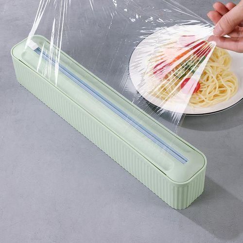 Cling Film Dispenser Wrapping Paper Cutter Home Kitchen Supply 1 Green