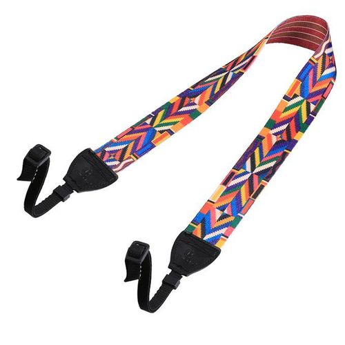 Retro Style Double Cotton Yard Colorful Pattern Shoulder Neck Strap Camera Strap Bags Wristband for  SLR DSLR Cameras (PU6008C)