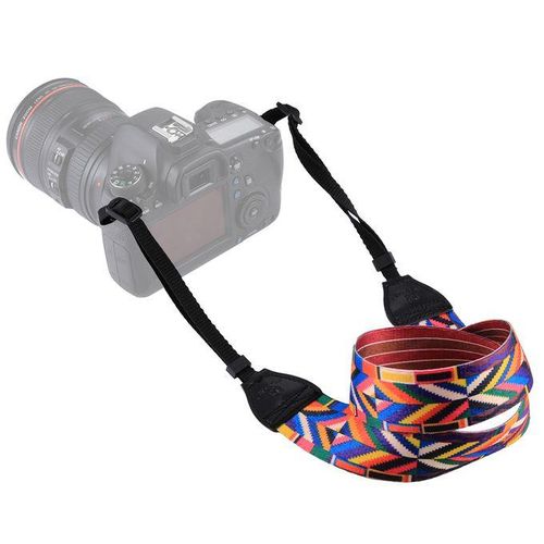 Retro Style Double Cotton Yard Colorful Pattern Shoulder Neck Strap Camera Strap Bags Wristband for  SLR DSLR Cameras (PU6008C)