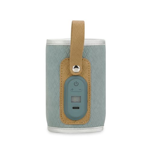 Rechargeable Baby Bottle Warmer Temperature Adjustable with LED Display Design Suitable for Toddler Outdoor,Light Blue NO5148
