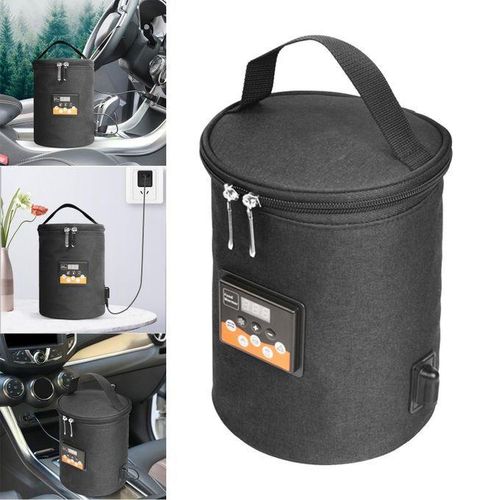 Milk Bottle Warmer Digital Display Lunch Bag Baby Bottle Bag Black