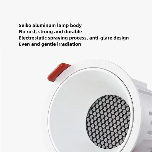 High Cri Deep Anti-Glare Led Cob Downlight Narrow Embedded Ultra-Thin Rose Gold Silver Dimmable Ceiling Aluminum Spotlight