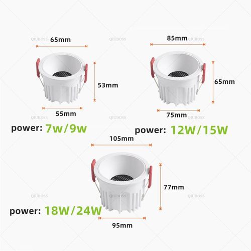 High Cri Deep Anti-Glare Led Cob Downlight Narrow Embedded Ultra-Thin Rose Gold Silver Dimmable Ceiling Aluminum Spotlight