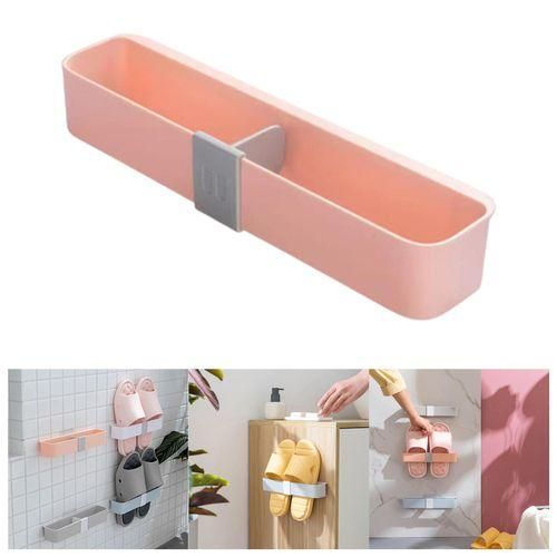 Wall Mounted Towel Slipper Hanging Rack Shoes Holder For Wall Pink