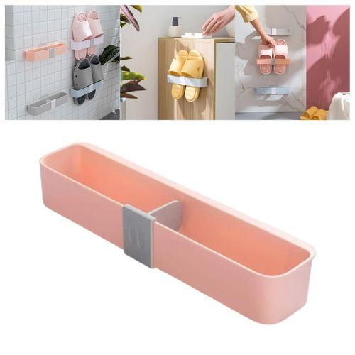 Wall Mounted Towel Slipper Hanging Rack Shoes Holder For Wall Pink