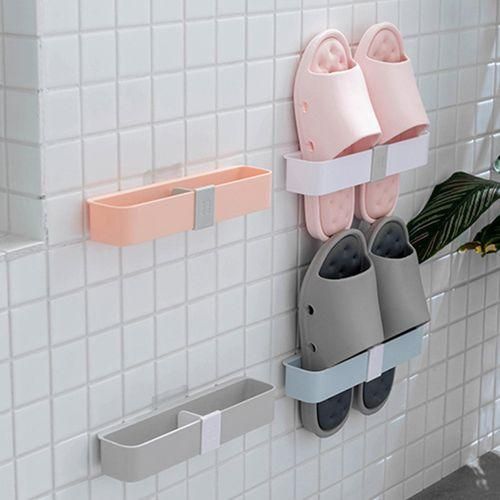 Wall Mounted Towel Slipper Hanging Rack Shoes Holder For Wall Pink