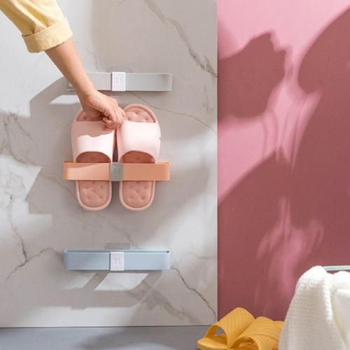 Wall Mounted Towel Slipper Hanging Rack Shoes Holder For Wall Pink