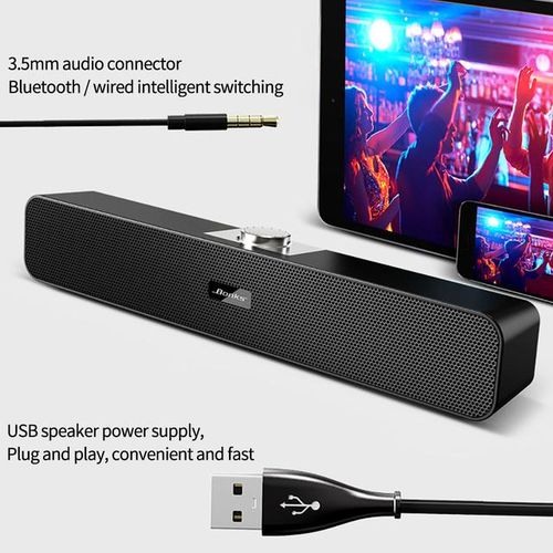 Wired Bluetooth Speaker Strip Speaker Mini Portable Speakers For Computer Tv Auxiliary Speakers Home Outdoors Security Sound Bar