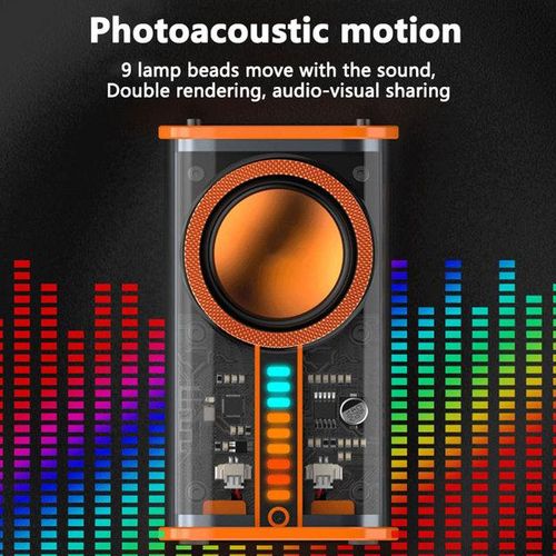 K07 Mecha Music Speakers The Bass Transparent Tws Wireless Bluetooth Speaker Rgb Sound Light Rhythm Stereo Loudspeaker For Party