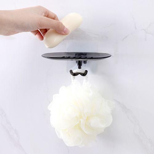 Bathroom Nonail Wall Mount Draining Soap Box Holder Container Shelf Sponge HookCoffee