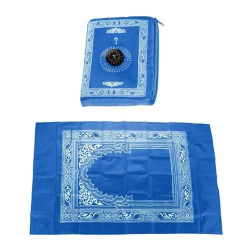 Prayer Rug Polyester Portable Braided Mats Blue