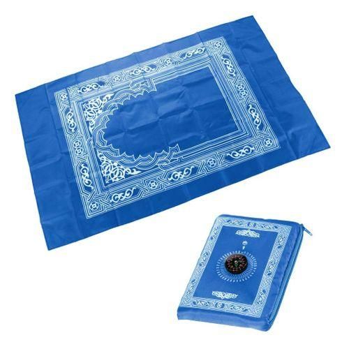 Prayer Rug Polyester Portable Braided Mats Blue