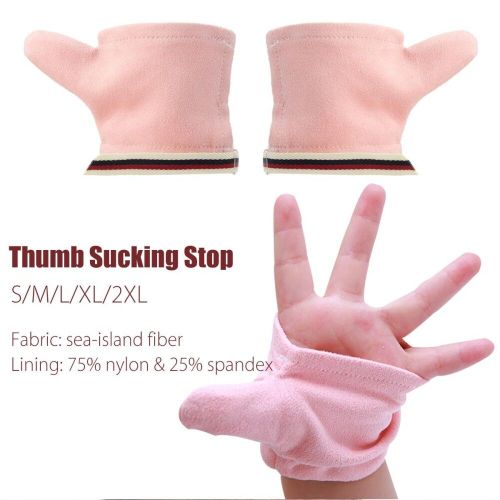 1 Pair Sea-island Fiber Thumb Sucking Stop Finger Guard Baby Kids Child 2XL