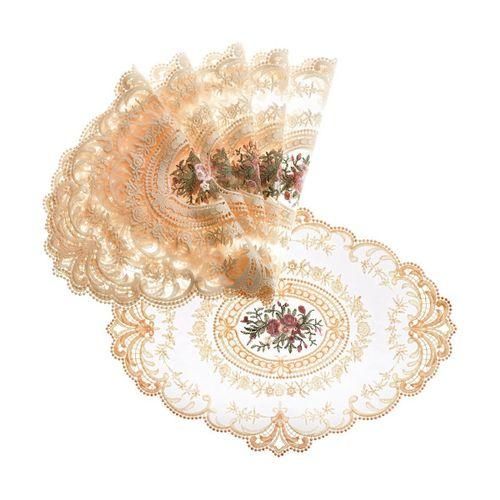 915 Generation 6Pcs Dinning Table Cover Embroidered Table Cloth Elegant Round  Tablecloth Coffee Coasters Napkin Party Decoration