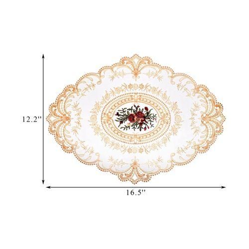 915 Generation 6Pcs Dinning Table Cover Embroidered Table Cloth Elegant Round  Tablecloth Coffee Coasters Napkin Party Decoration