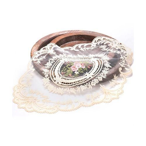 915 Generation 6Pcs Dinning Table Cover Embroidered Table Cloth Elegant Round  Tablecloth Coffee Coasters Napkin Party Decoration