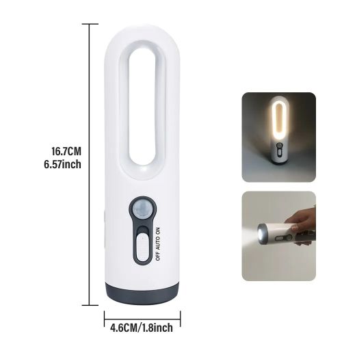 Automatic sensor light LED Motion Sensor Night Light 2 in 1 Portable Flashlight Camping Lighting Eye Care Bedside desk Lamp for Bedroom, Bathroom, Reading, Camping