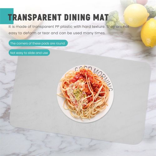 915 Generation 8 Transparent P Mats Washable White Dining Table P Mat Plastic Non- Heat Resistant