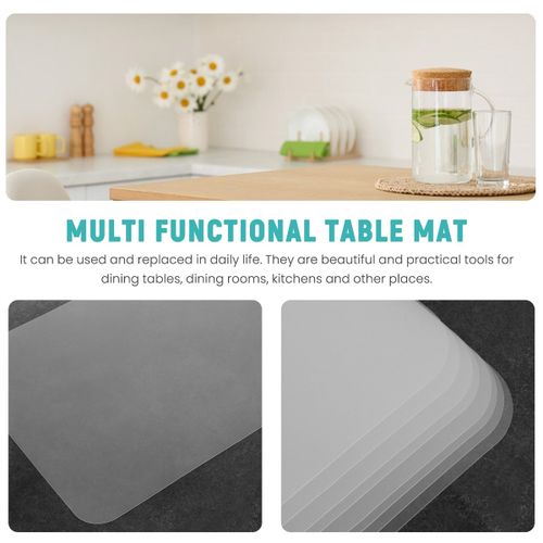 915 Generation 8 Transparent P Mats Washable White Dining Table P Mat Plastic Non- Heat Resistant