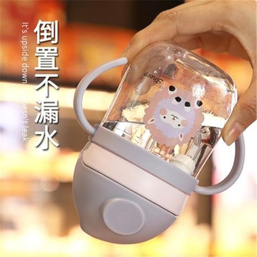 Children Kids Drinking Bottle Water Cup Cartoon Baby Feeding Cup Portable Outdoor Travel Leakproof Sports Straw Drinks / Multicolor NO5293