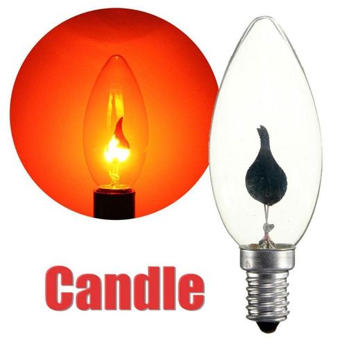 220V Creative LED Tail Lamp 3W E14 E27 LED Filament Candle Bulb Vintage Fire Flickering for Bar Home Decor