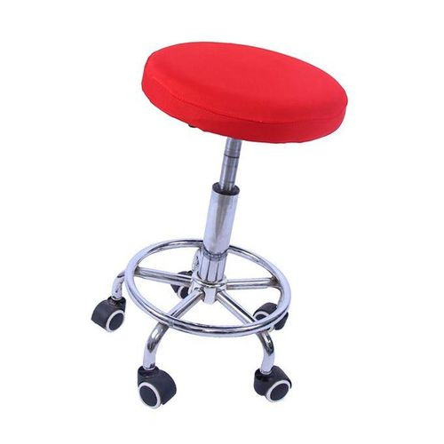 Stretch Round Bar Stool Cover Chair Cushion Seat Pad Sleeve Cover Red