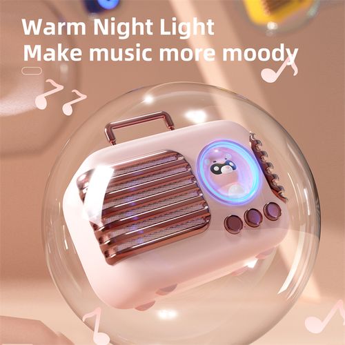 Portable Bluetooth 5.0 Speaker Cute Music Player Support Tws Handsfree With Built-In Hd Microphone Heavy Bass Wireless Speaker