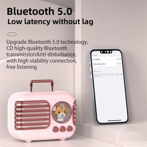 Portable Bluetooth 5.0 Speaker Cute Music Player Support Tws Handsfree With Built-In Hd Microphone Heavy Bass Wireless Speaker