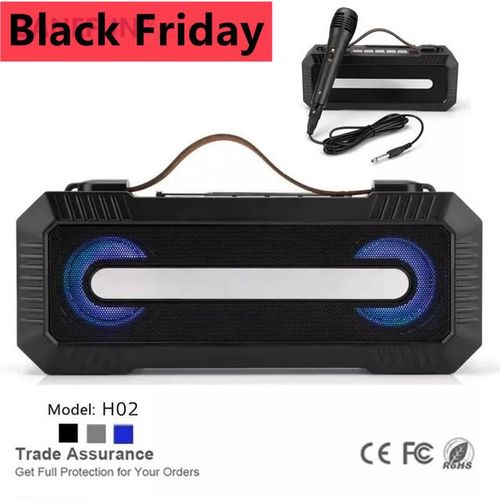 H02 Bluetooth Speaker Sound Box Wireless Speaker Bass Subwoofer Support Fm Radio Aux Tf Usb Microphone Factory Custom Ktv