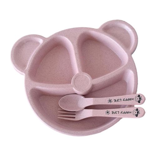 Divided Plates Set 3-Compartment Baby Dishes Tableware For