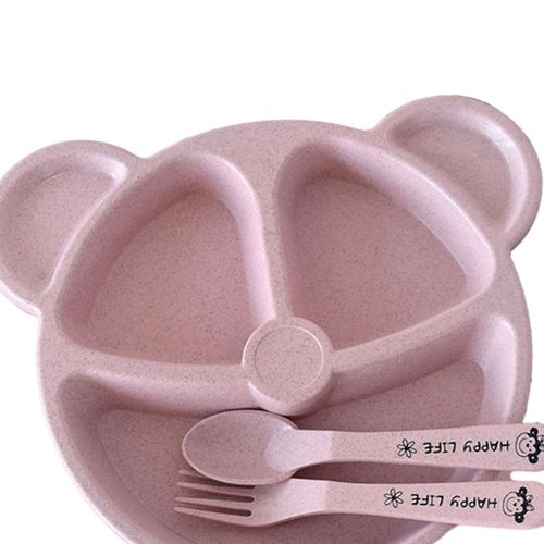 Divided Plates Set 3-Compartment Baby Dishes Tableware For