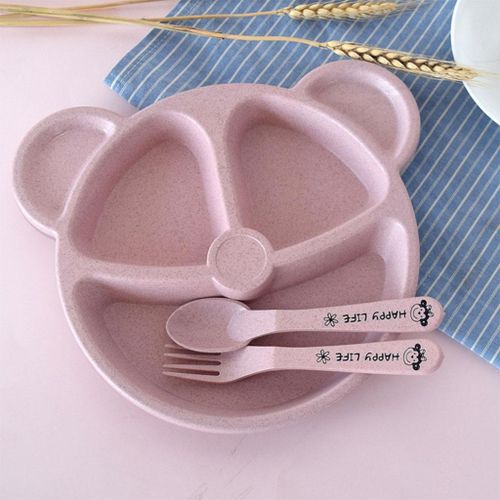 Divided Plates Set 3-Compartment Baby Dishes Tableware For